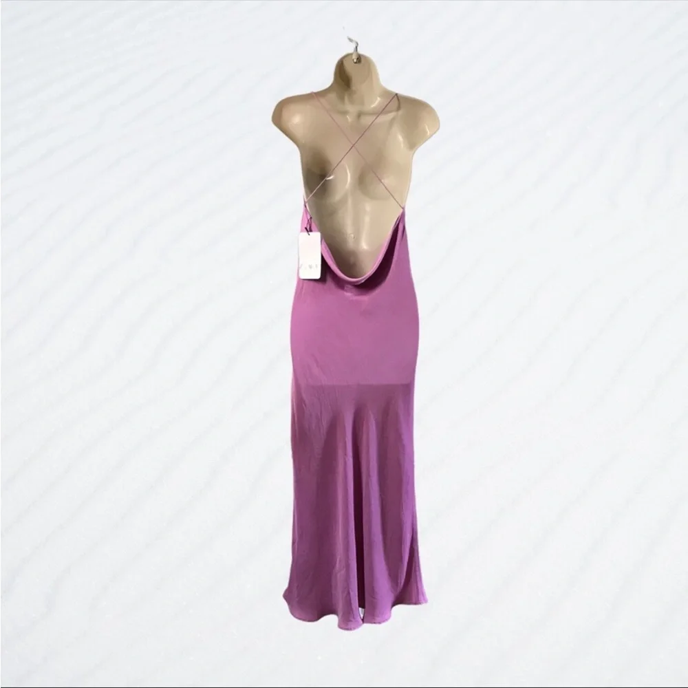 NWT Zara MIDI Satin effect slip dress Size XS - Picture 8 of 9